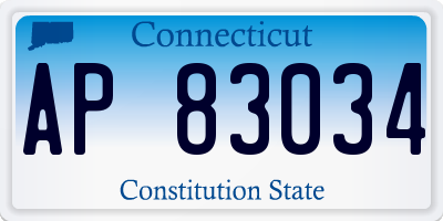CT license plate AP83034