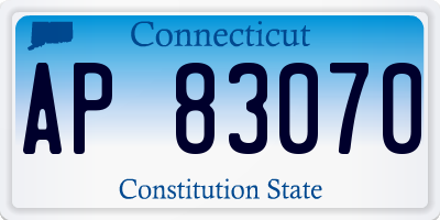 CT license plate AP83070