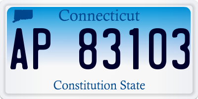 CT license plate AP83103