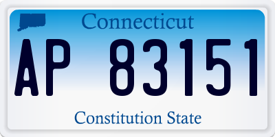 CT license plate AP83151