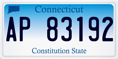 CT license plate AP83192