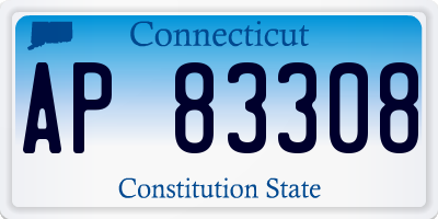 CT license plate AP83308