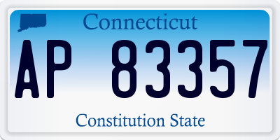 CT license plate AP83357