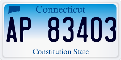 CT license plate AP83403