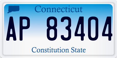 CT license plate AP83404