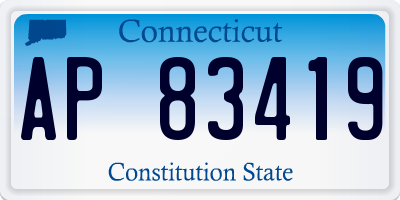 CT license plate AP83419