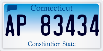 CT license plate AP83434