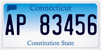 CT license plate AP83456