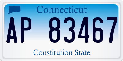CT license plate AP83467