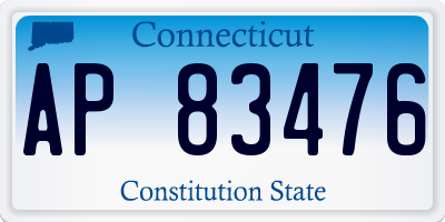 CT license plate AP83476