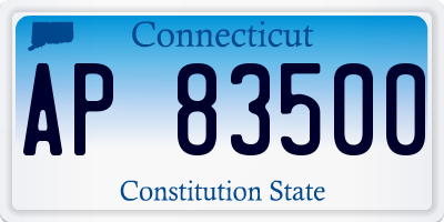 CT license plate AP83500