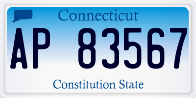 CT license plate AP83567