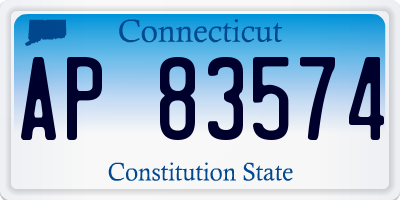 CT license plate AP83574