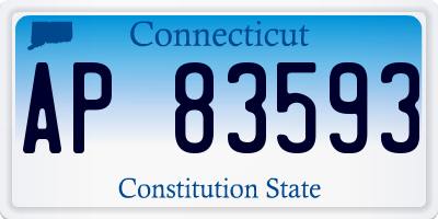 CT license plate AP83593