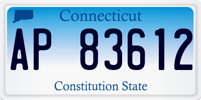 CT license plate AP83612