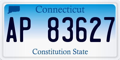 CT license plate AP83627