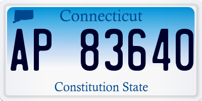 CT license plate AP83640