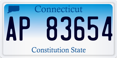 CT license plate AP83654
