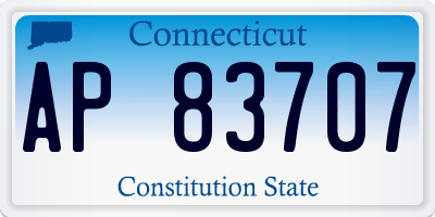 CT license plate AP83707