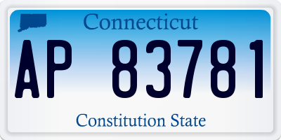 CT license plate AP83781