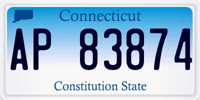 CT license plate AP83874