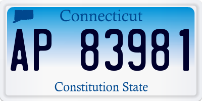CT license plate AP83981