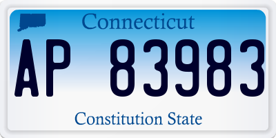 CT license plate AP83983