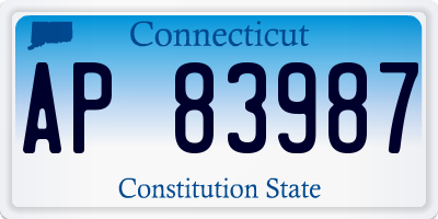 CT license plate AP83987