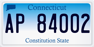 CT license plate AP84002