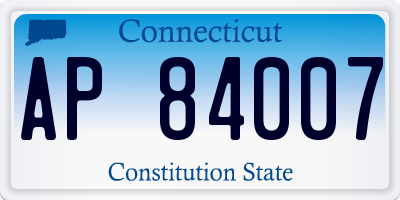 CT license plate AP84007