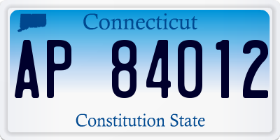 CT license plate AP84012