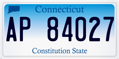 CT license plate AP84027