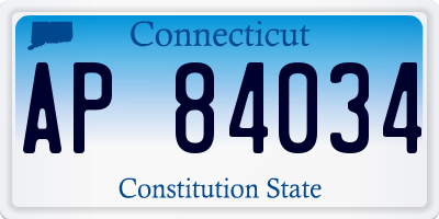 CT license plate AP84034