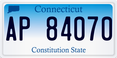 CT license plate AP84070
