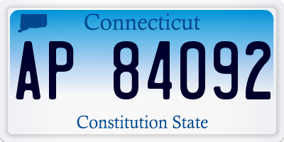 CT license plate AP84092