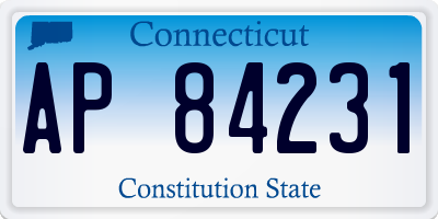 CT license plate AP84231