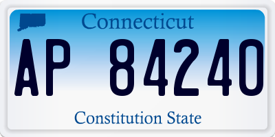 CT license plate AP84240