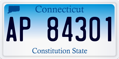 CT license plate AP84301