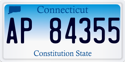 CT license plate AP84355