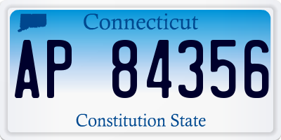 CT license plate AP84356