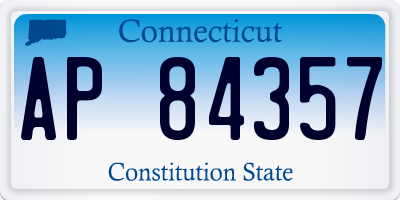 CT license plate AP84357