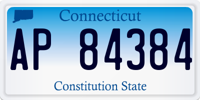 CT license plate AP84384