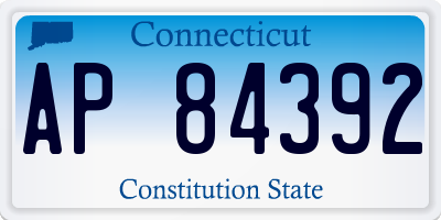 CT license plate AP84392