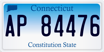 CT license plate AP84476