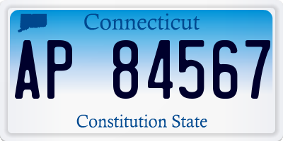 CT license plate AP84567