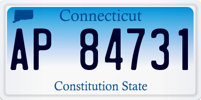 CT license plate AP84731