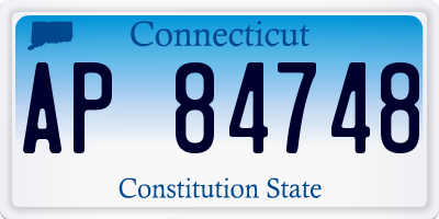 CT license plate AP84748