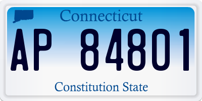 CT license plate AP84801