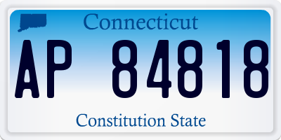 CT license plate AP84818