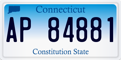 CT license plate AP84881